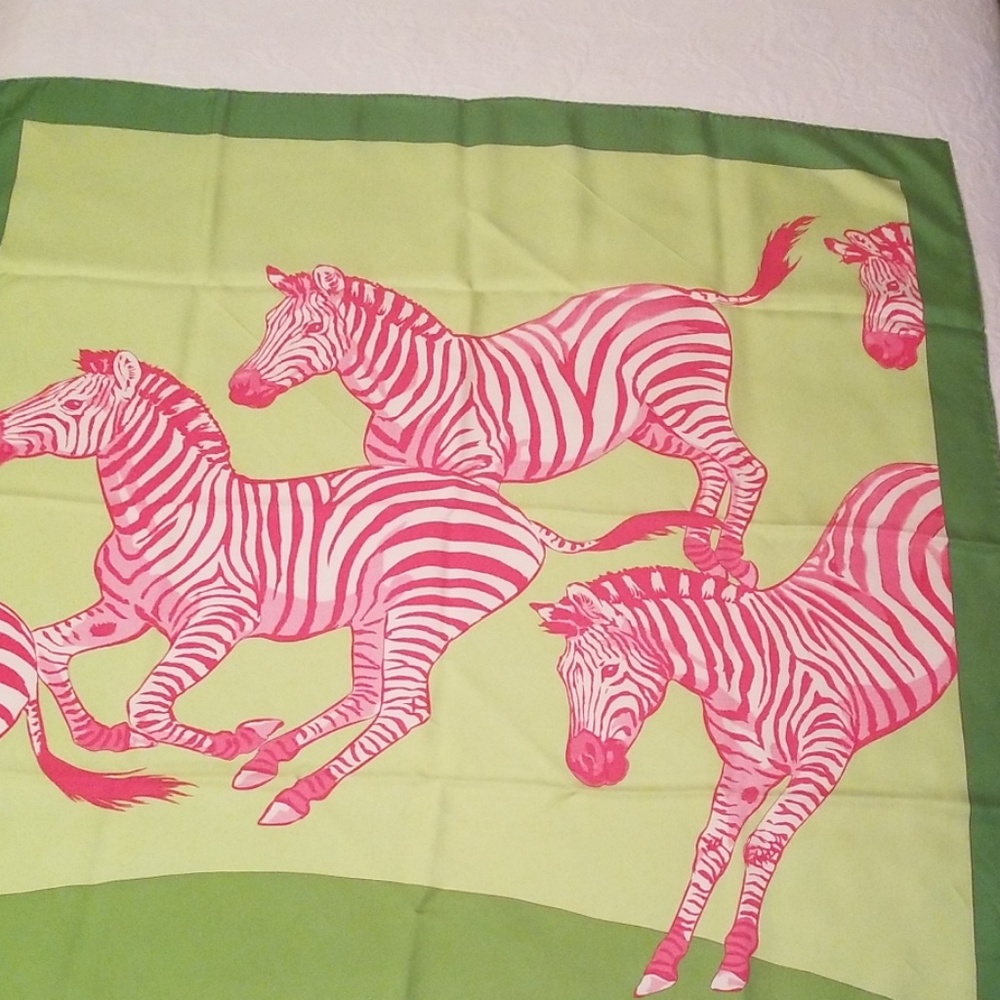 Authentic Hermes Les Zebres II silk scarf
